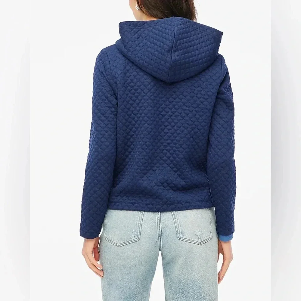 J. Crew navy quilted hoodie sz xxs